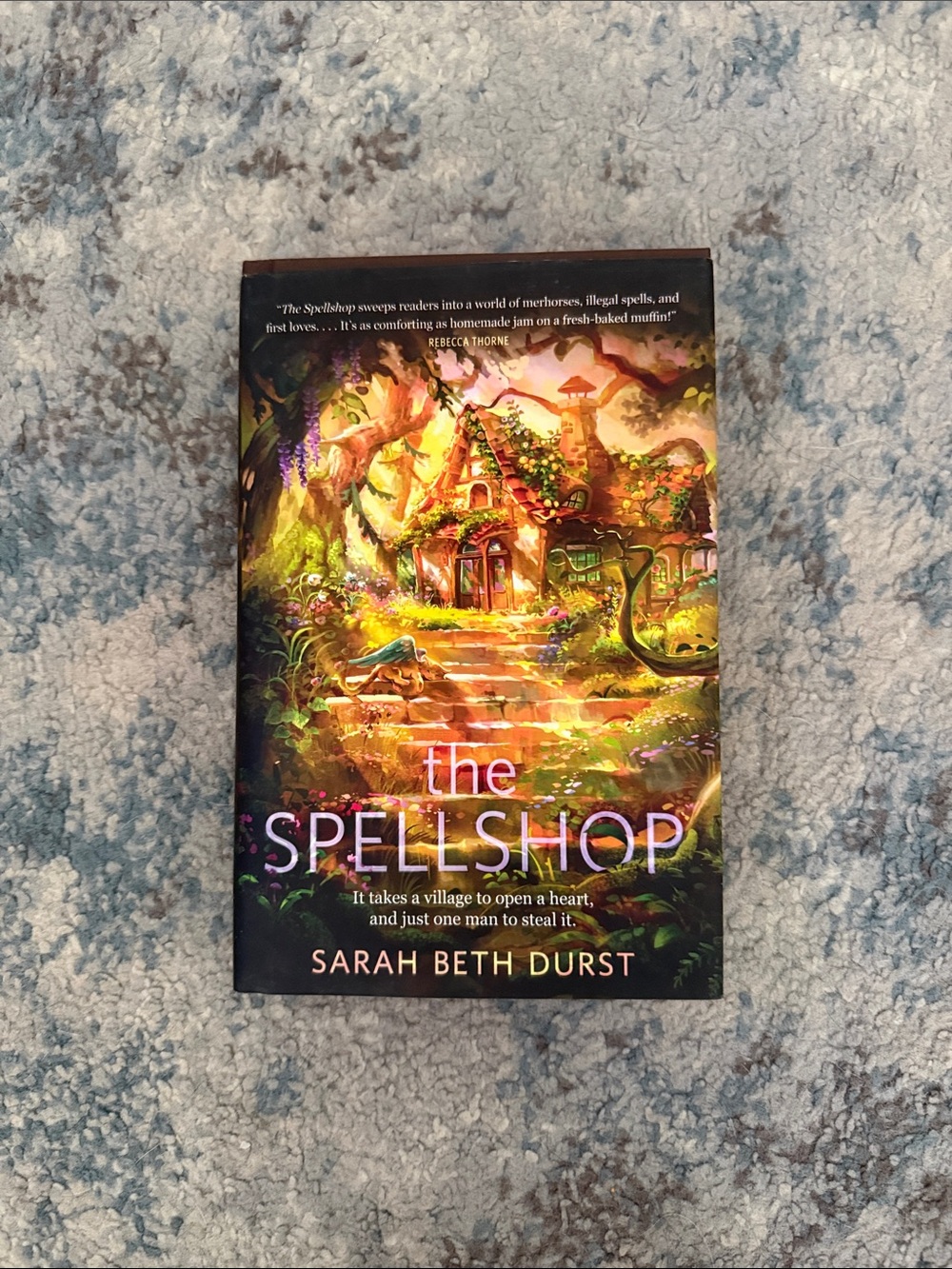 The Spellshop by Sarah Beth Durst - Illustrated Green & Gold Cover